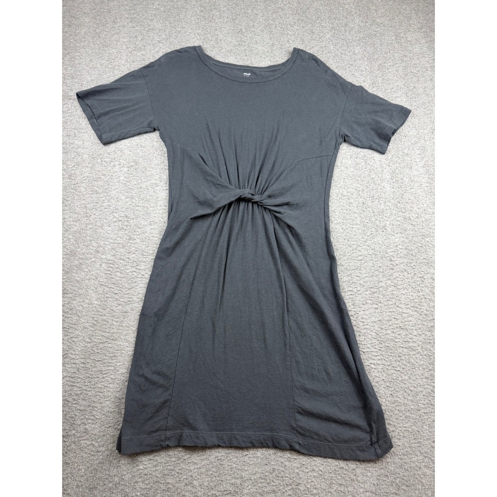 Aerie Women's‎ S Small Black Twist Front Knot Short Sleeve T-Shirt Mini Dress